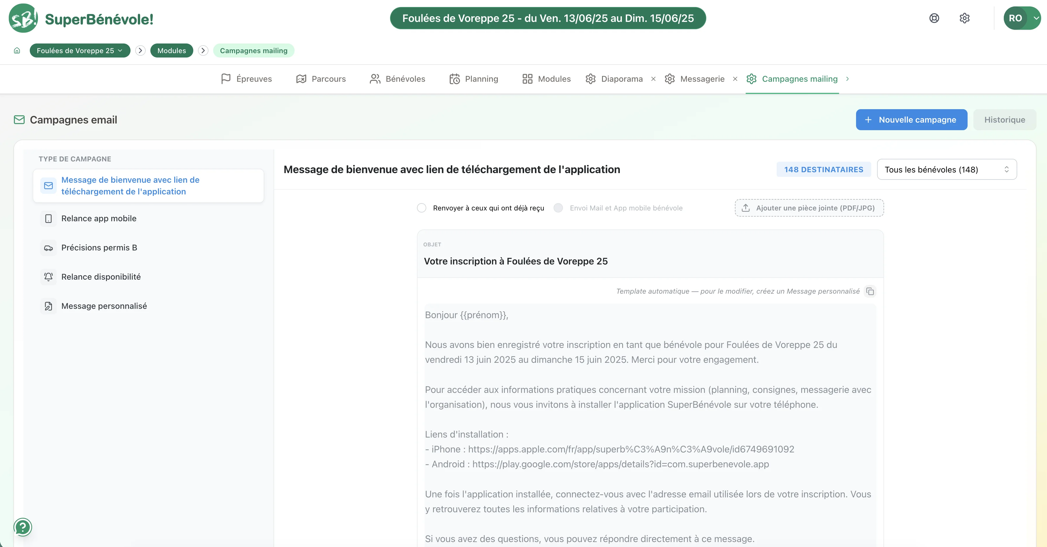 Mockup de Communication & Coordination Terrain